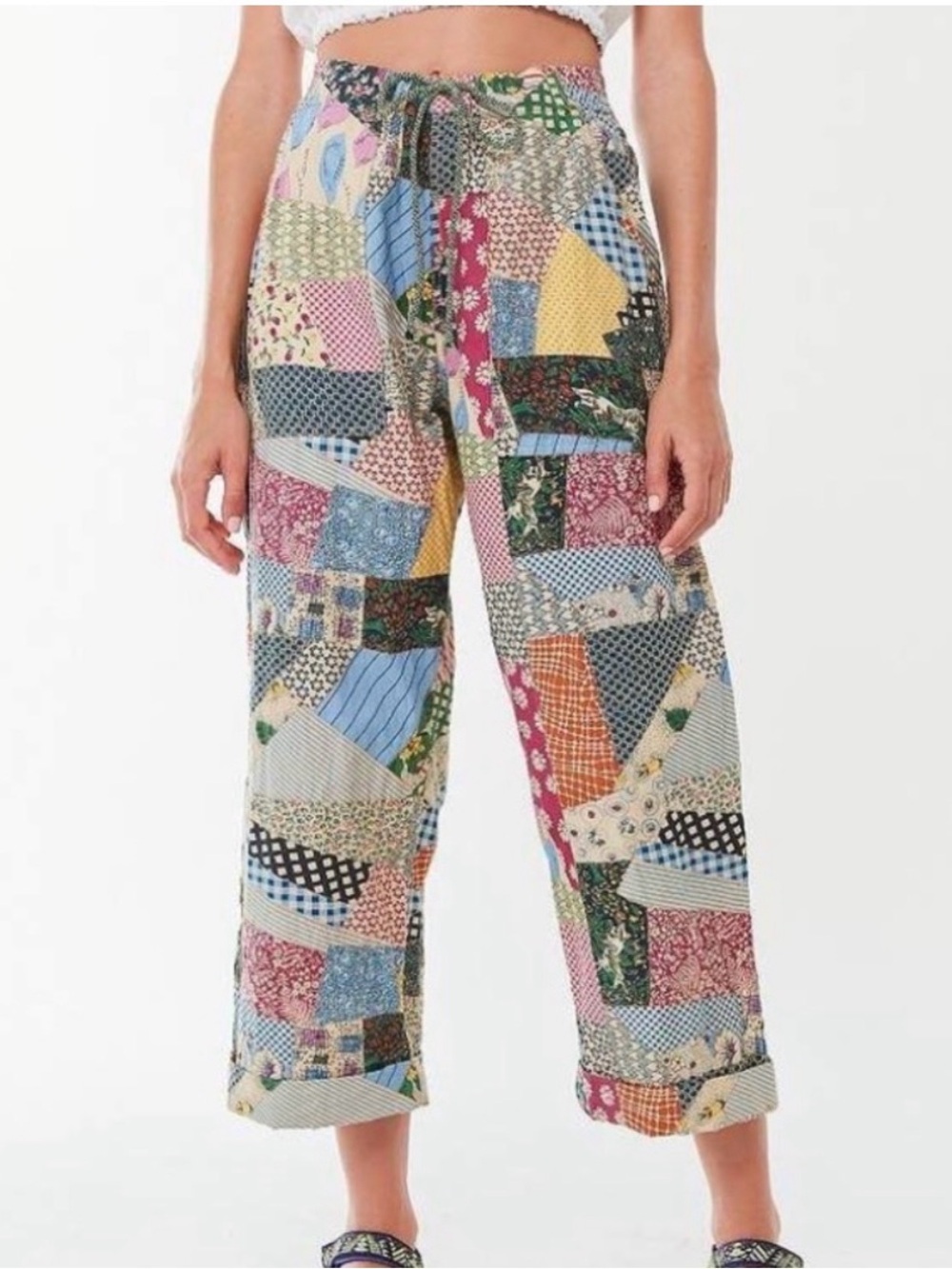 Kimchi Blue patchwork Magnolia Pearl style miner pants provision trousers - Picture 5 of 16